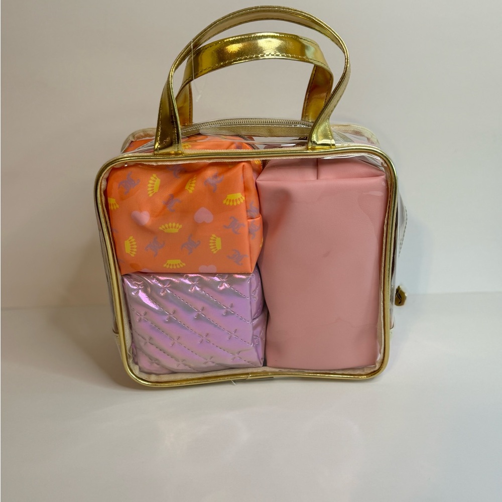 Juicy Couture 4 Piece Nested Cosmetic Storage Bag Set / Travel Bag NWT - Picture 6 of 7